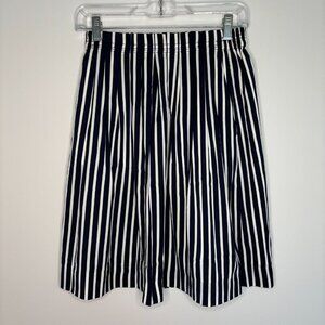 J.CREW Skirt 0 Blue White Stripe Knee Length Pullon Lined